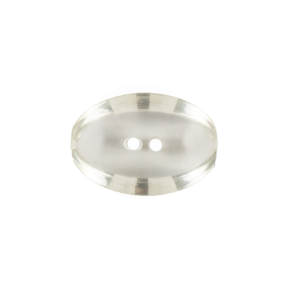 Clear Oval Plastic Button - 24L/15mm Clear Oval Plastic Button - 24L/15mm