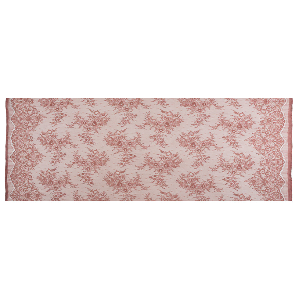 Chantilly Lace - Rose Pink Floral Folded Chantilly Lace - Rose Pink Floral Folded
