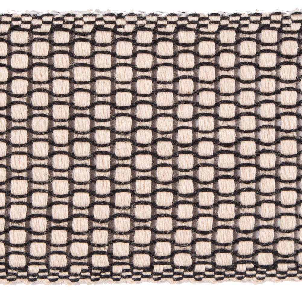 Beige and Black Woven Trim - 1.5" Detail Beige and Black Woven Trim - 1.5" Detail