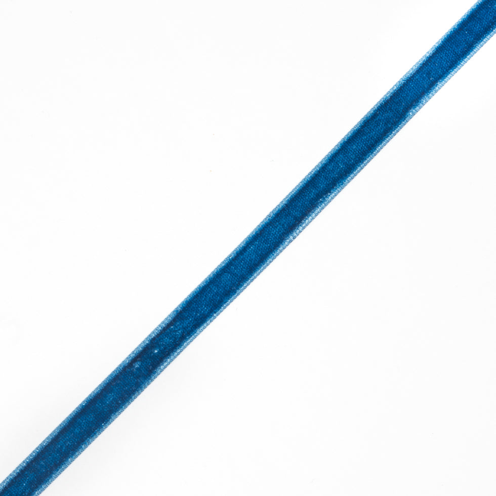 10 Yard Roll of Blue Single Faced Velvet Ribbon - 0.375 10 Yard Roll of Blue Single Faced Velvet Ribbon - 0.375