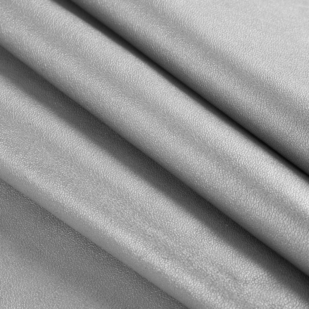 Metallic Silver Stretch Faux Leather/Vinyl Detail Metallic Silver Stretch Faux Leather/Vinyl Detail