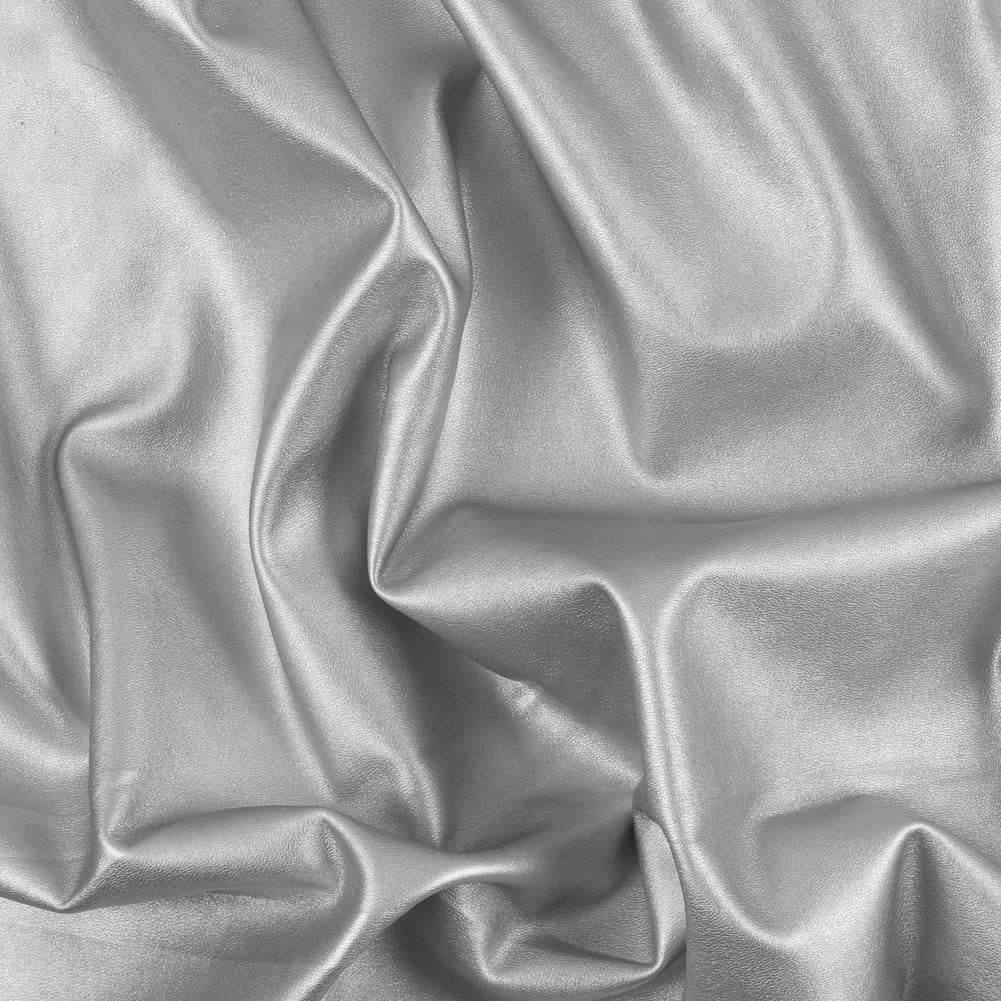 Metallic Silver Stretch Faux Leather/Vinyl Metallic Silver Stretch Faux Leather/Vinyl