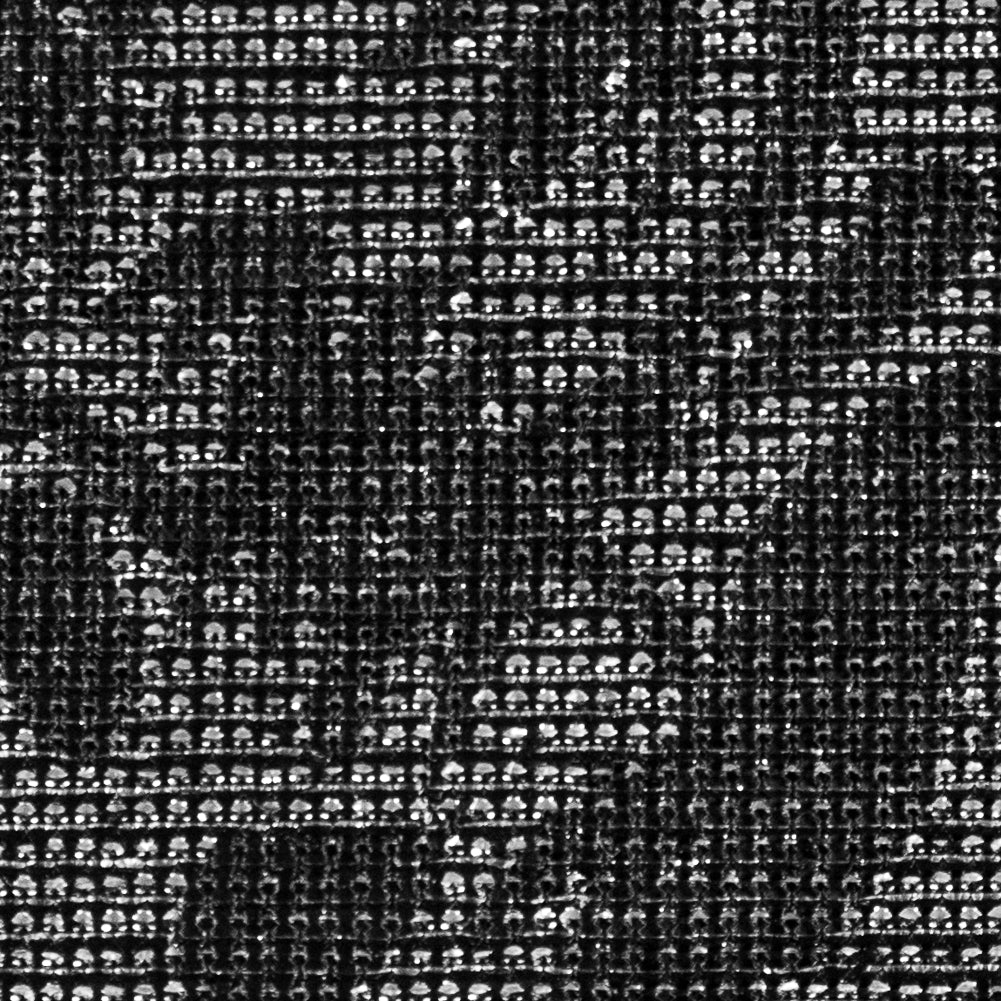 Black/Sliver Floral Metallic Mesh - Detail Black/Sliver Floral Metallic Mesh - Detail