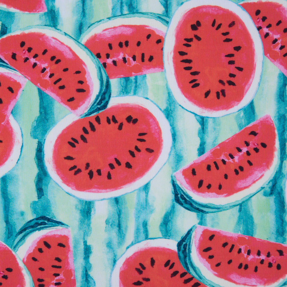 Watermelon Printed Caye UV Protective Compression Swimwear Tricot w/ Aloe Vera Microcapsules Watermelon Printed Caye UV Protective Compression Swimwear Tricot w/ Aloe Vera Microcapsules