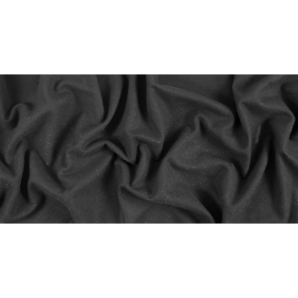 Black Wiry Wool Blend Coating Full Black Wiry Wool Blend Coating Full