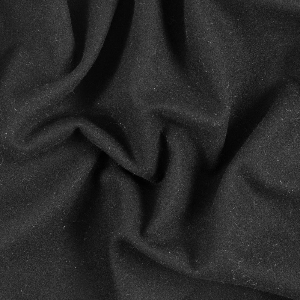 Black Wiry Wool Blend Coating Black Wiry Wool Blend Coating
