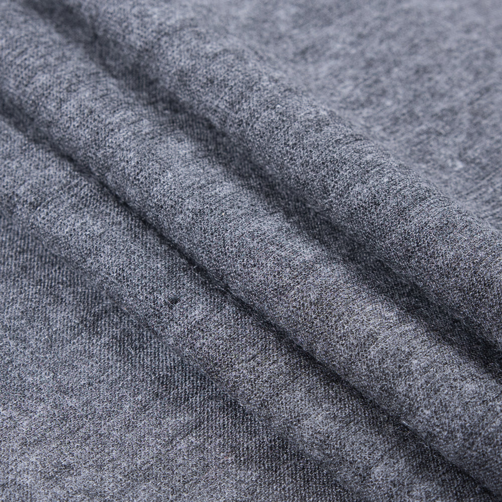 Italian Heathered Gray Tissue-Weight Polyester Jersey - Folded Italian Heathered Gray Tissue-Weight Polyester Jersey - Folded