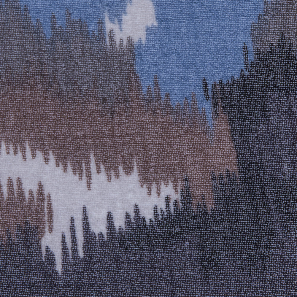 Blue/Brown Abstract Printed Polyester Chiffon Detail Blue/Brown Abstract Printed Polyester Chiffon Detail