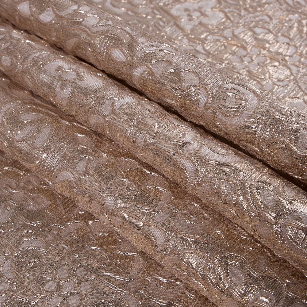 Cream/Gold Metallic Floral Brocade Folded Cream/Gold Metallic Floral Brocade Folded