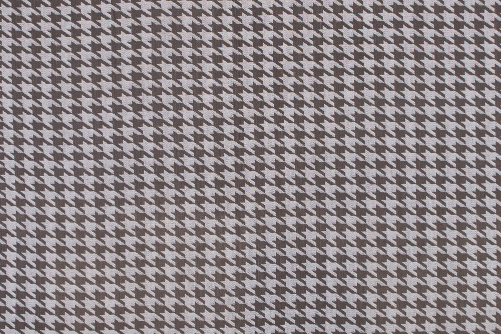 Brown/Ivory Houndstooth Cotton Twill - Full Brown/Ivory Houndstooth Cotton Twill - Full