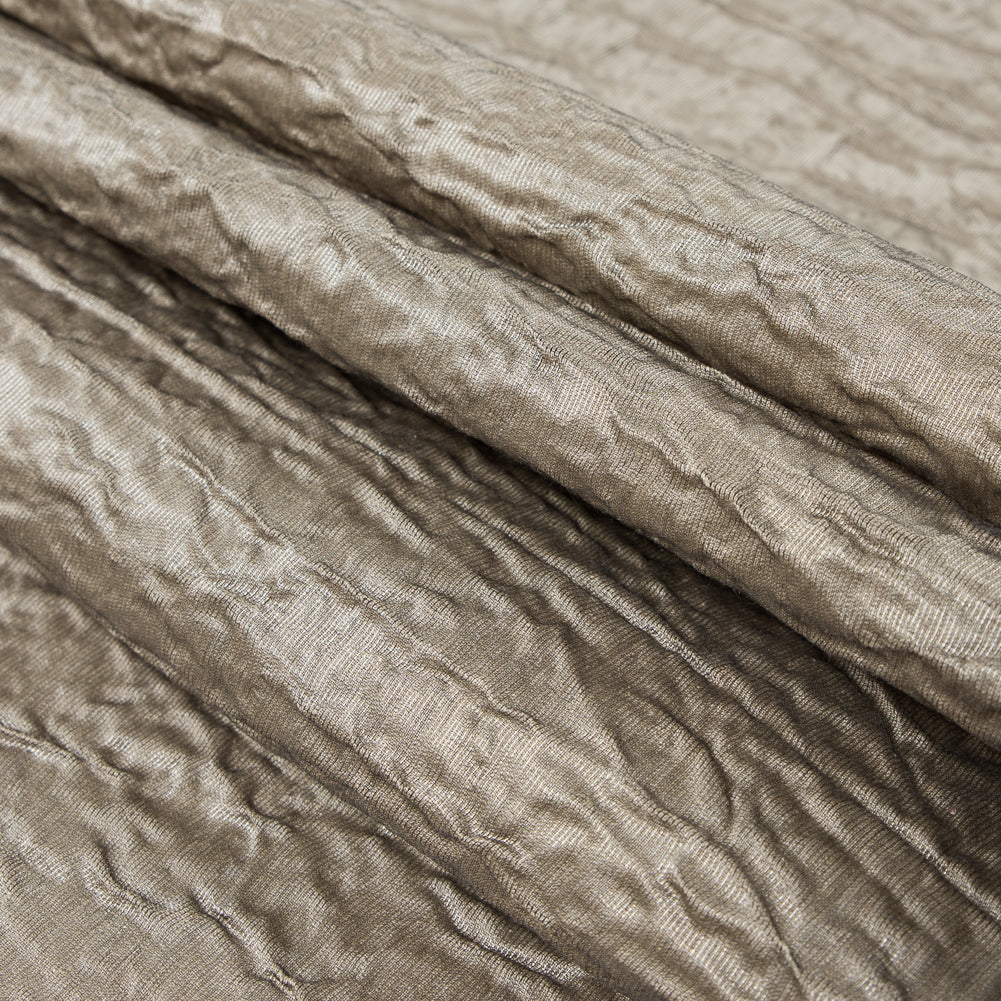 Oxford Tan Luminous Crinkled Brocade - Folded Oxford Tan Luminous Crinkled Brocade - Folded