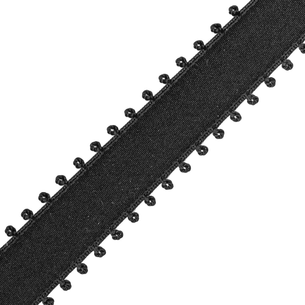Black Picot Edged Satin Ribbon - 15mm Detail Black Picot Edged Satin Ribbon - 15mm Detail