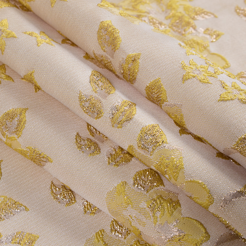 Metallic Gold/Yellow Floral Brocade Folded Metallic Gold/Yellow Floral Brocade Folded