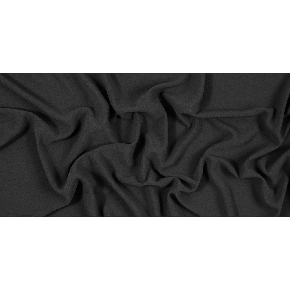 Italian Black Stretch Polyester Crepe Folded Italian Black Stretch Polyester Crepe Folded