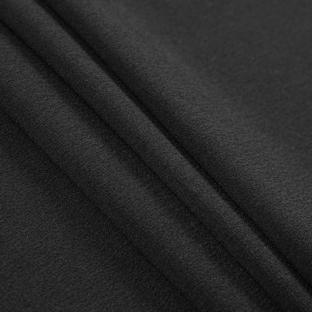 Italian Black Stretch Polyester Crepe Detail Italian Black Stretch Polyester Crepe Detail