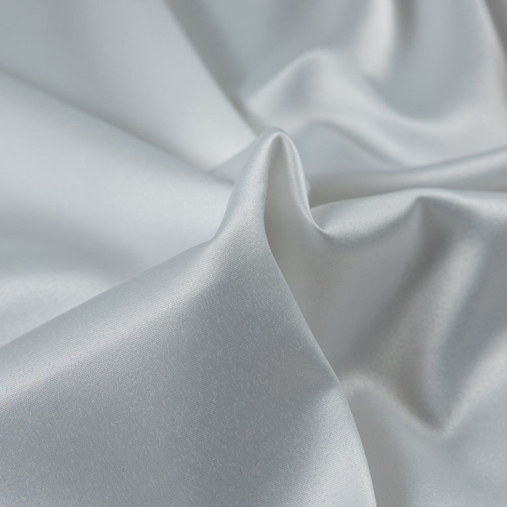 Italian White Stretch Polyester Charmeuse - Full