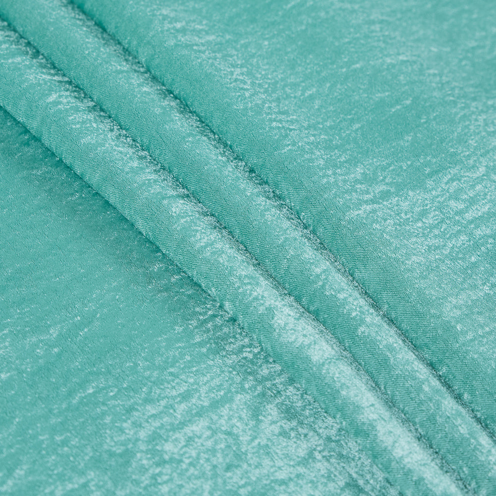 Italian Biscay Green Dyed Washed Polyester Dobby - Detail Italian Biscay Green Dyed Washed Polyester Dobby - Detail