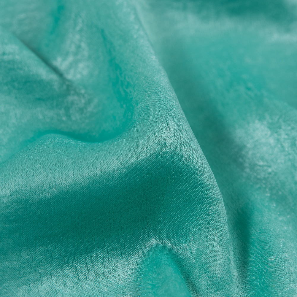 Italian Biscay Green Dyed Washed Polyester Dobby - Full Italian Biscay Green Dyed Washed Polyester Dobby - Full