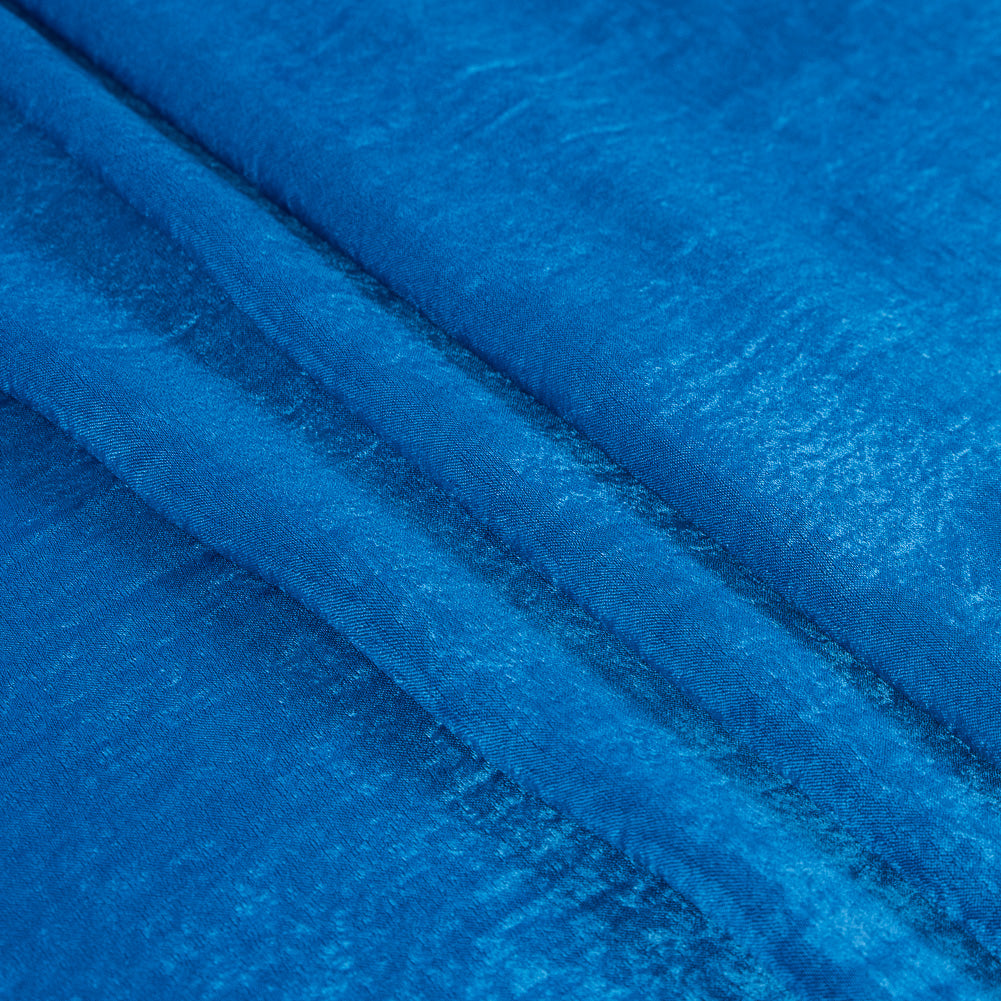 Italian Brilliant Blue Dyed Washed Polyester Dobby Detail Italian Brilliant Blue Dyed Washed Polyester Dobby Detail