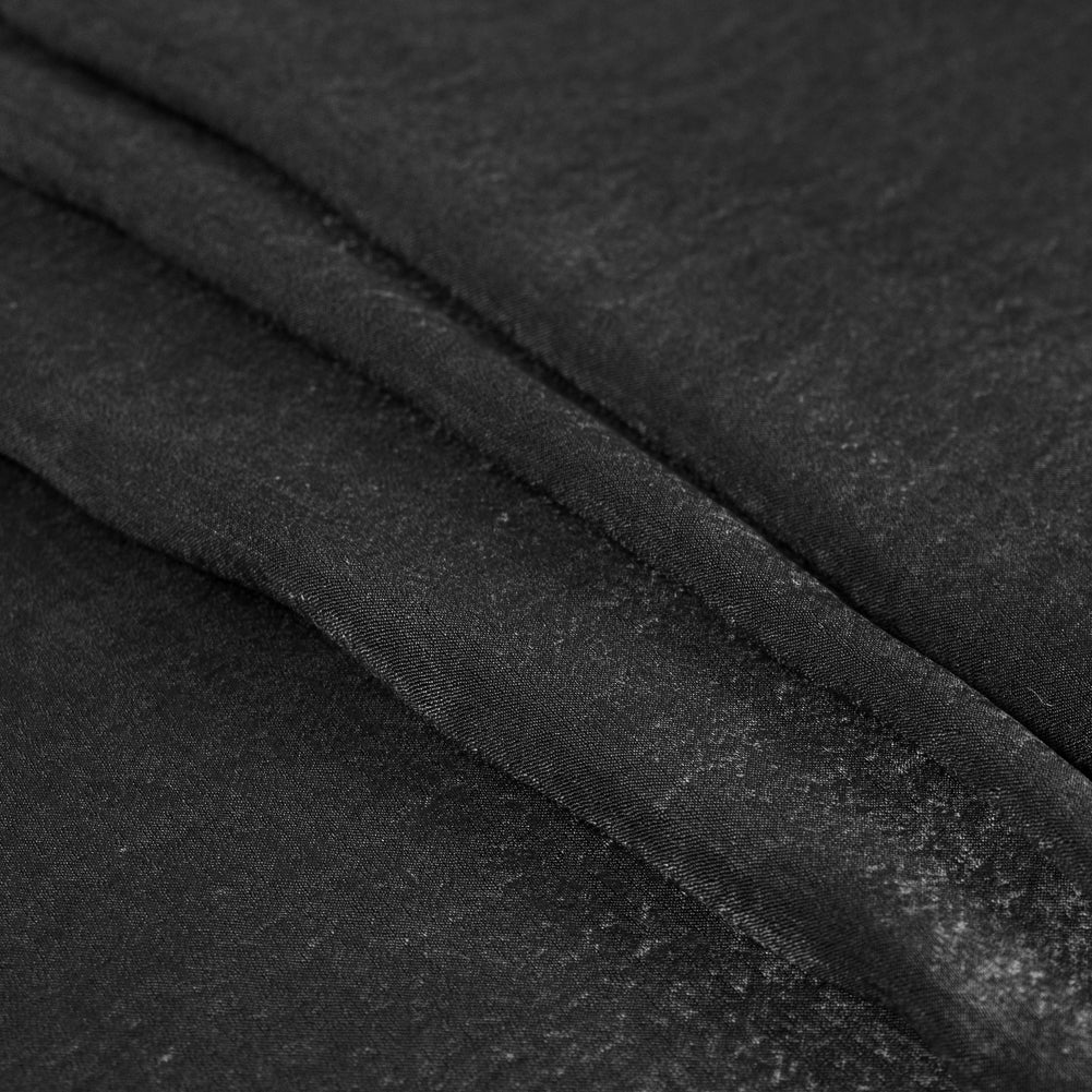 Italian Black Dyed Washed Polyester Dobby Detail Italian Black Dyed Washed Polyester Dobby Detail