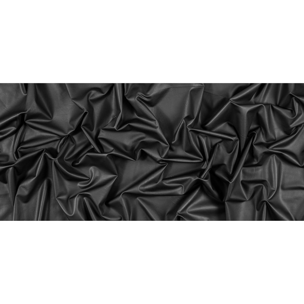 Italian Black Stretch Matte Pleather - Folded Italian Black Stretch Matte Pleather - Folded