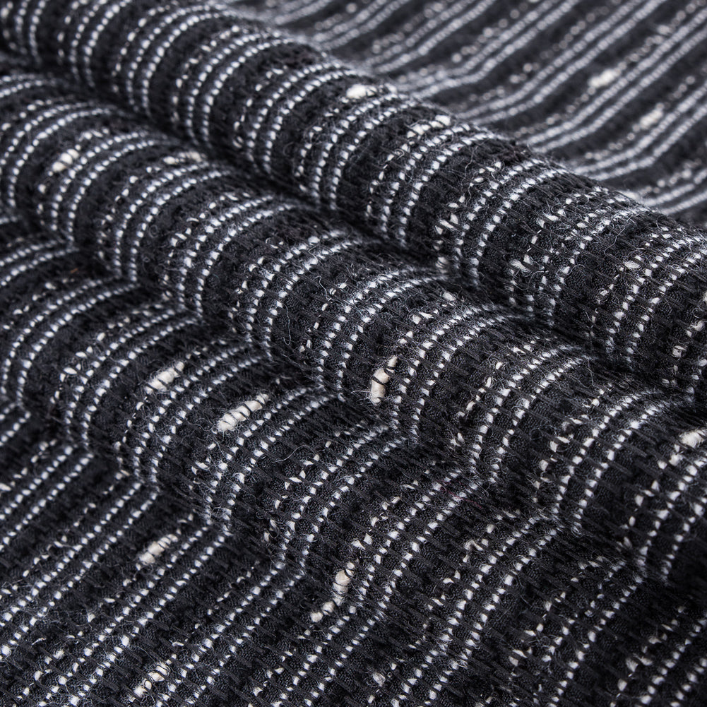 Black and White Striped Novelty Woven Folded Black and White Striped Novelty Woven Folded
