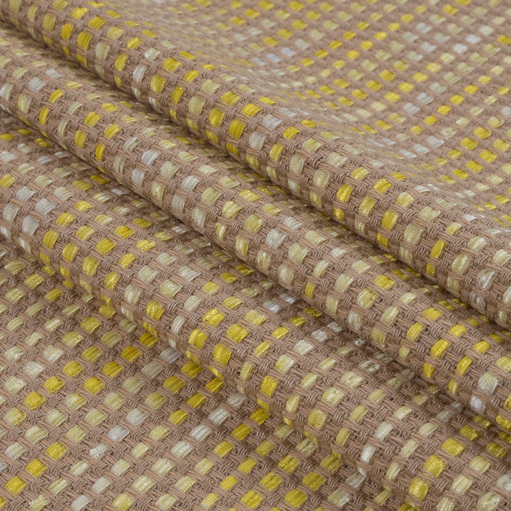 Beige and Yellow Blended Cotton Woven Folded Beige and Yellow Blended Cotton Woven Folded