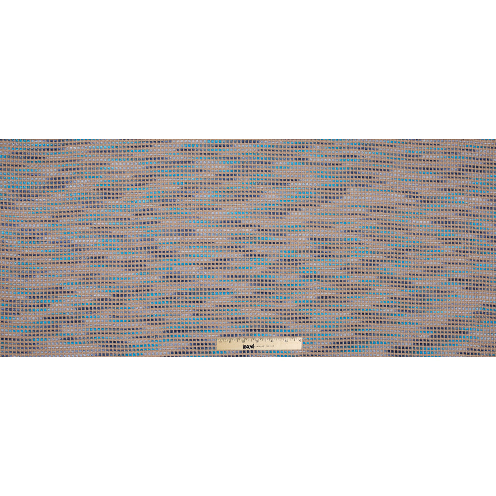 Beige and Blue Blended Cotton Woven Full Beige and Blue Blended Cotton Woven Full