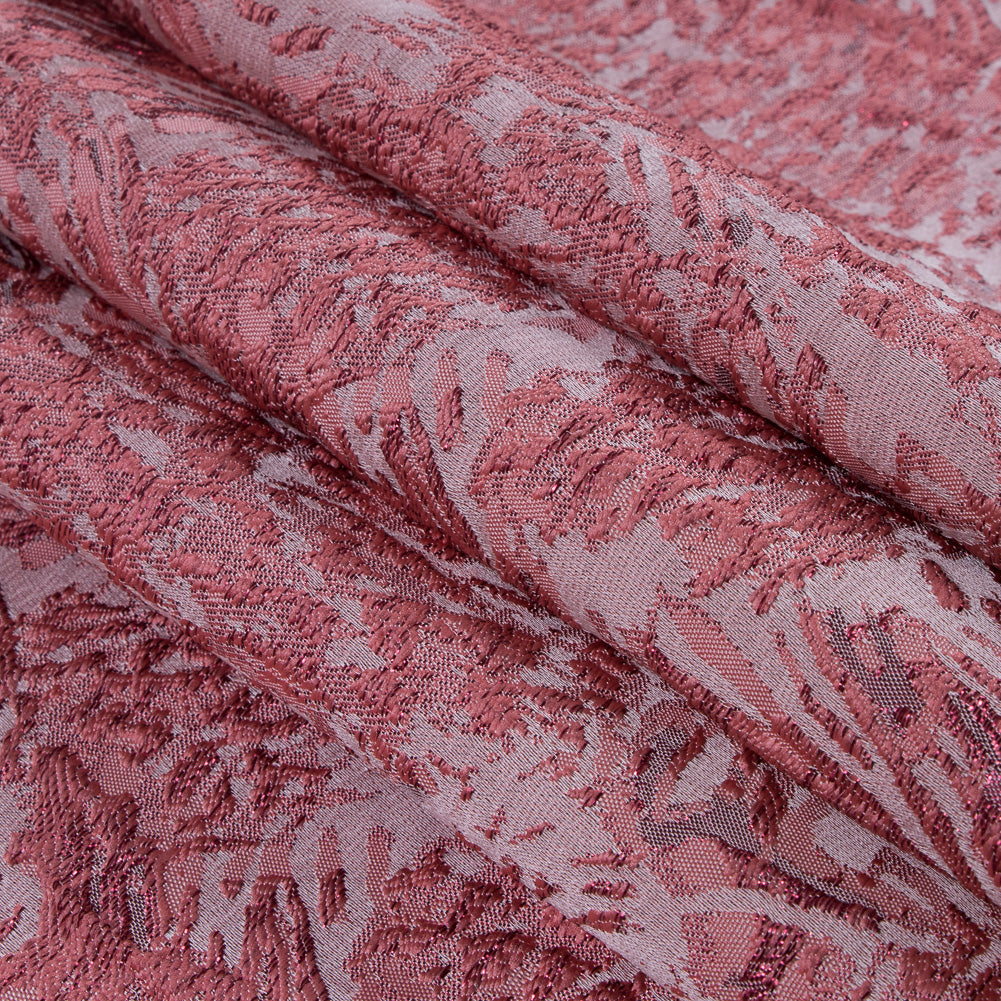 Metallic Red and Candlelight Peach Abstract Brocade Folded Metallic Red and Candlelight Peach Abstract Brocade Folded