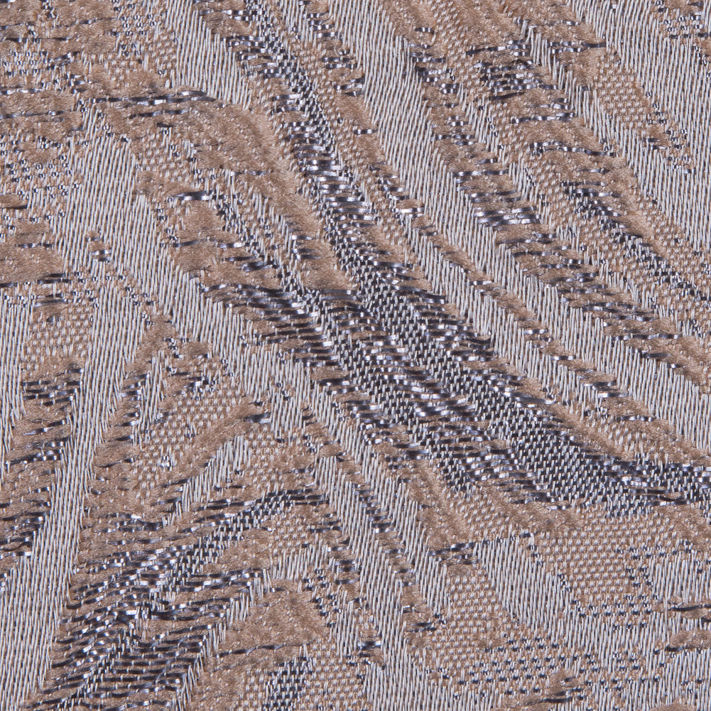 Metallic Gray and Almond Cream Abstract Brocade Detail Metallic Gray and Almond Cream Abstract Brocade Detail