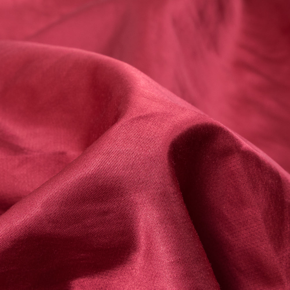 Cranberry Red Blended Polyester Satin - Detail Cranberry Red Blended Polyester Satin - Detail