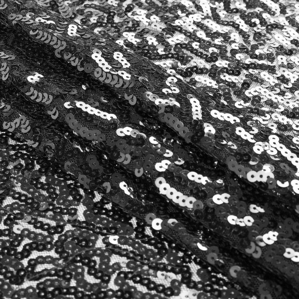 Phillip Lim Black All Over Sequins on a Stretch Netting Folded Phillip Lim Black All Over Sequins on a Stretch Netting Folded