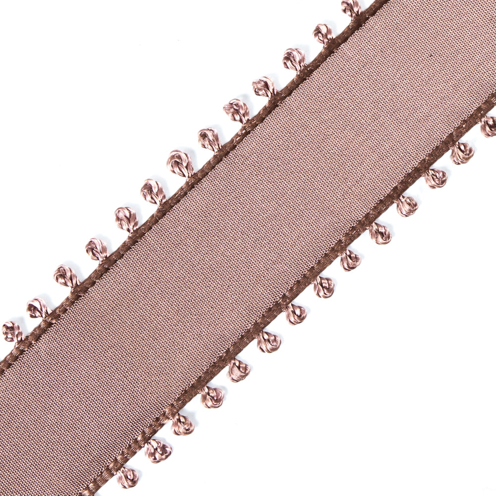 Vintage Coffee Picot Edged Ribbon Detail Vintage Coffee Picot Edged Ribbon Detail