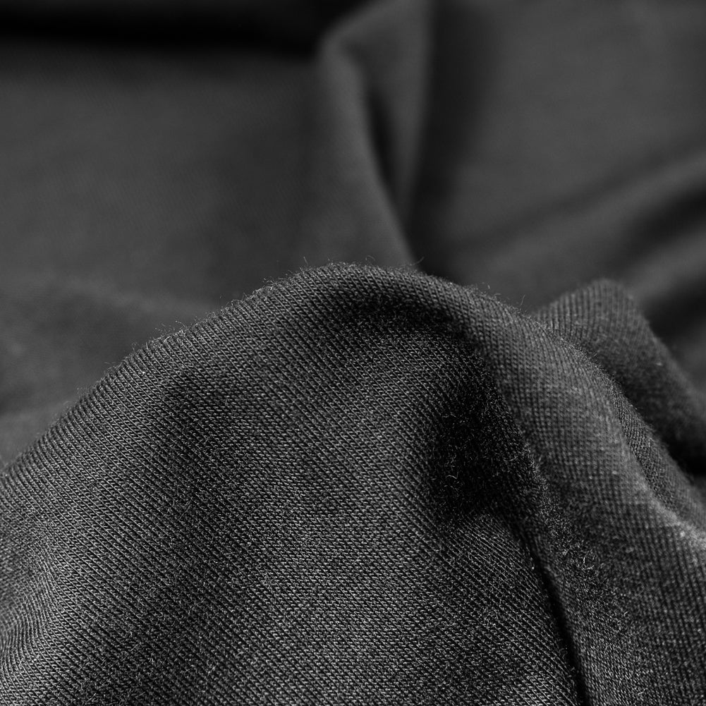 Black Stretch Polyester Jersey - Detail Black Stretch Polyester Jersey - Detail