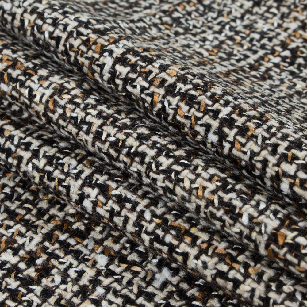 Italian Black/White/Gold Wool Tweed - Detail Italian Black/White/Gold Wool Tweed - Detail