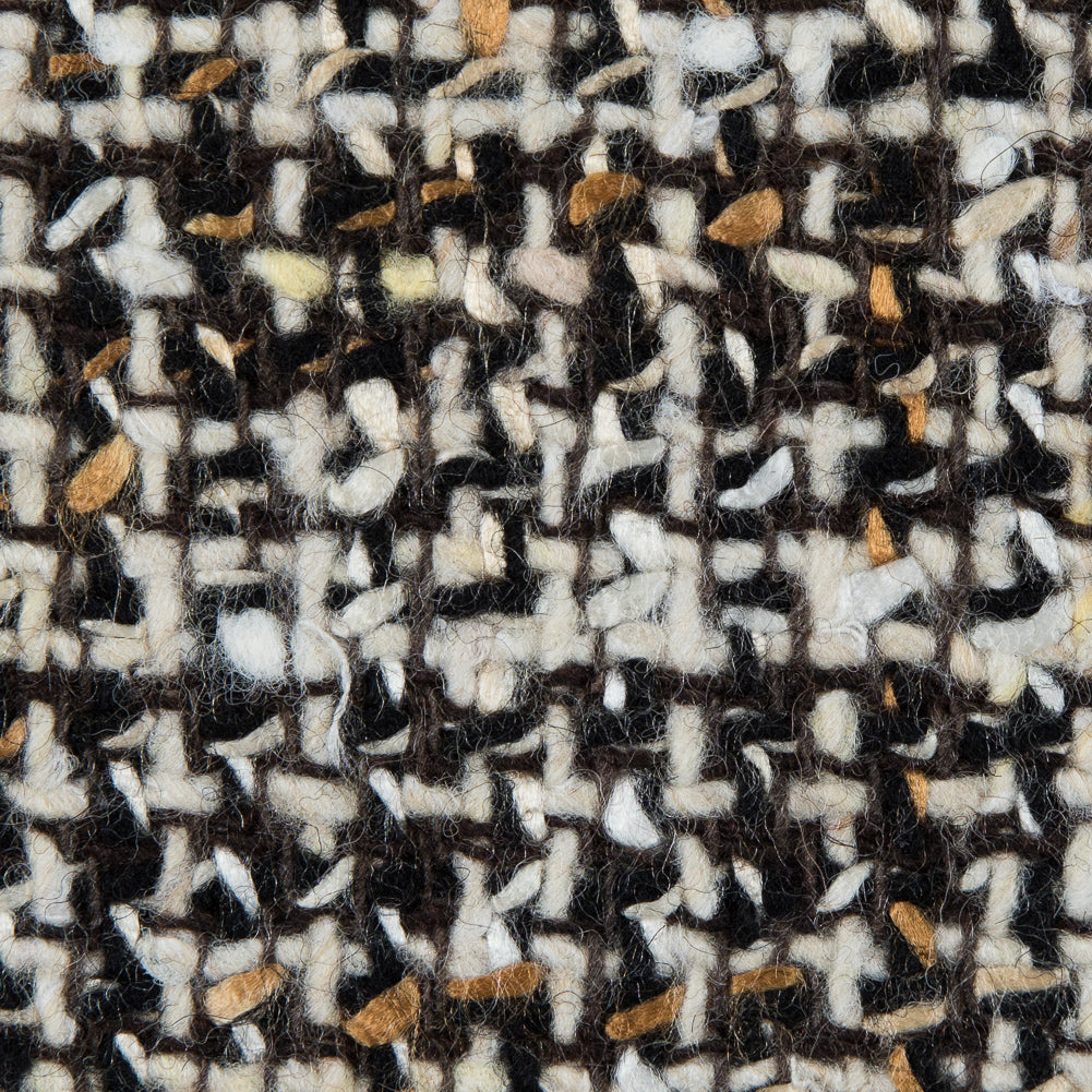 Italian Black/White/Gold Wool Tweed - Full Italian Black/White/Gold Wool Tweed - Full