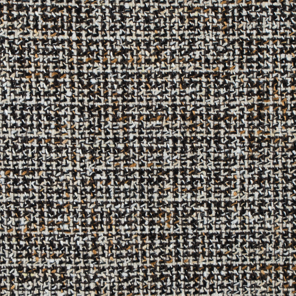 Italian Black/White/Gold Wool Tweed Italian Black/White/Gold Wool Tweed