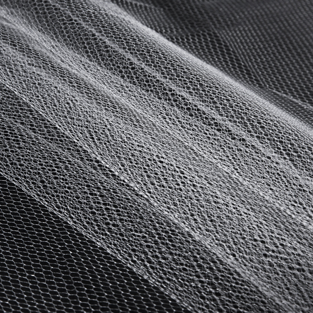 Ivory Hexagon Nylon Net Tulle Folded Ivory Hexagon Nylon Net Tulle Folded