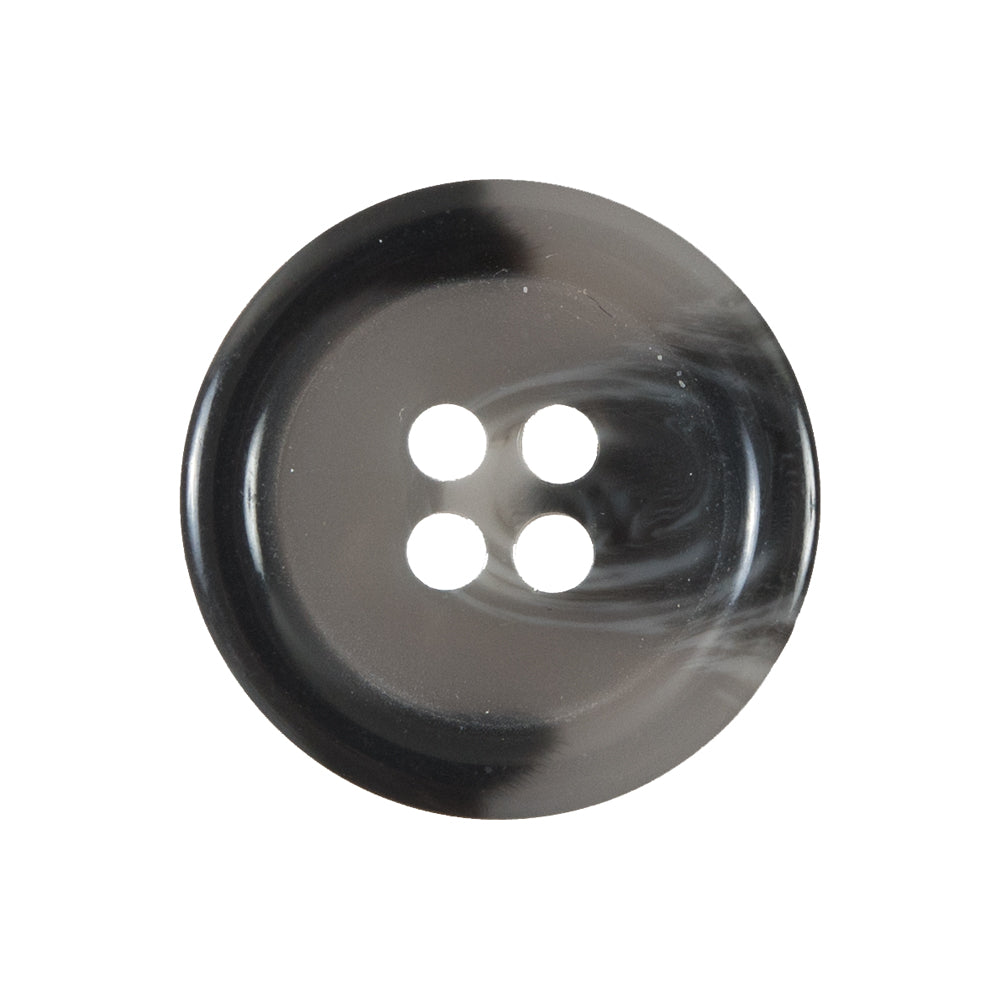 Charcoal Gray Rimmed Plastic Button - 40L/25mm Charcoal Gray Rimmed Plastic Button - 40L/25mm