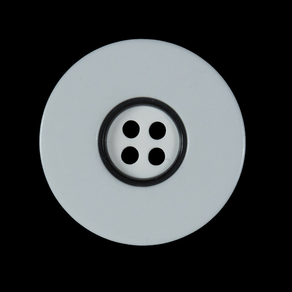 White and Black Plastic 4-Hole Button - 45L/28mm White and Black Plastic 4-Hole Button - 45L/28mm