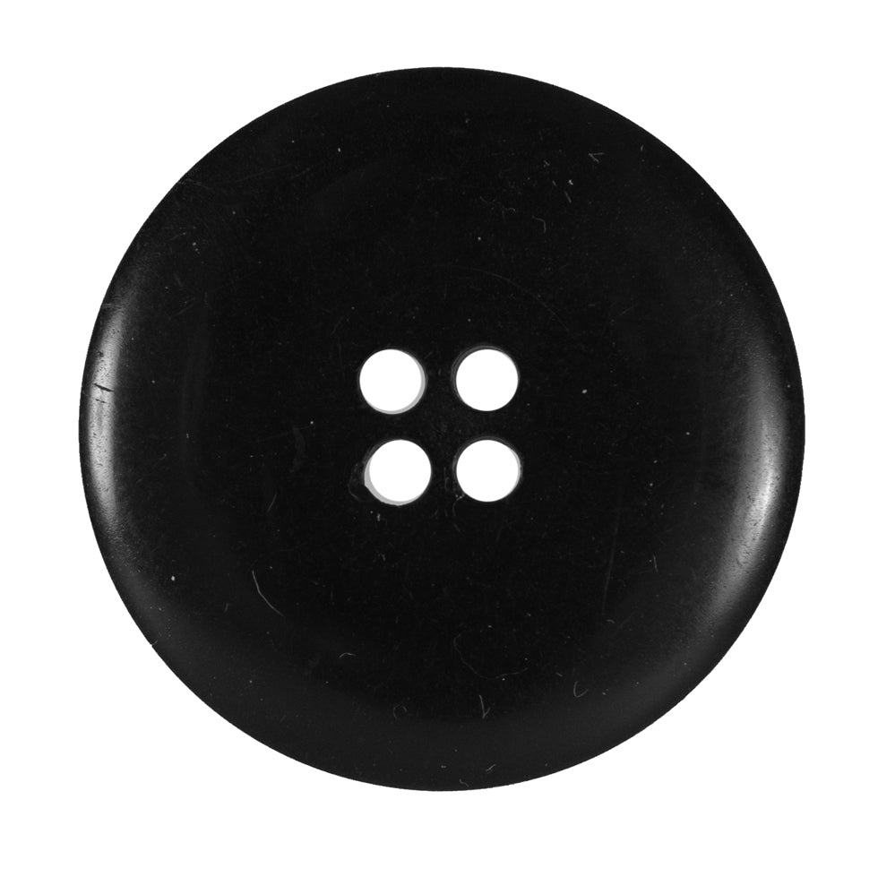 Black 4-Hole Plastic Button - 54L/34mm - Detail Black 4-Hole Plastic Button - 54L/34mm - Detail