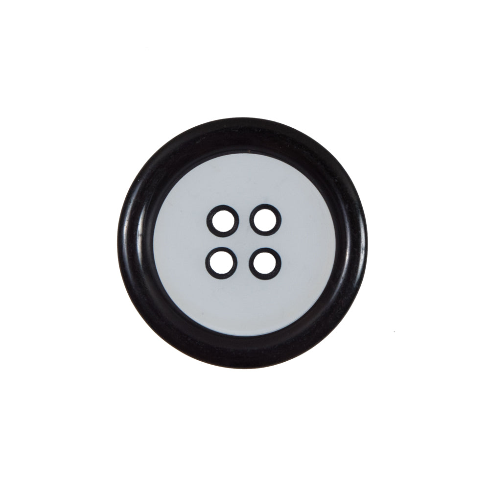 Clear and Black 4-Hole Plastic Button - 36L/22mm Clear and Black 4-Hole Plastic Button - 36L/22mm