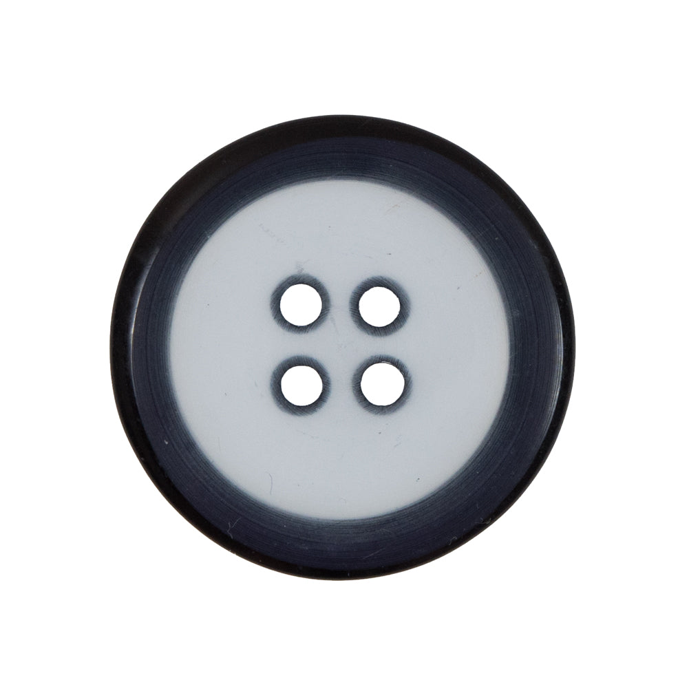Clear and Black 4-Hole Plastic Button - 44L/28mm - Detail Clear and Black 4-Hole Plastic Button - 44L/28mm - Detail