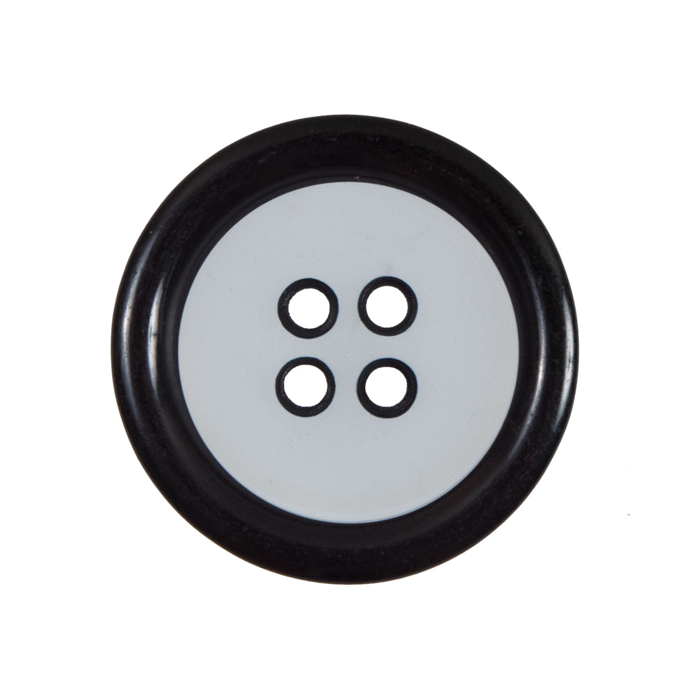 Clear and Black 4-Hole Plastic Button - 44L/28mm Clear and Black 4-Hole Plastic Button - 44L/28mm