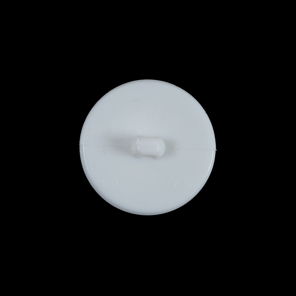 White Plastic Gem Shank-Back Button - 32L/20mm Detail White Plastic Gem Shank-Back Button - 32L/20mm Detail