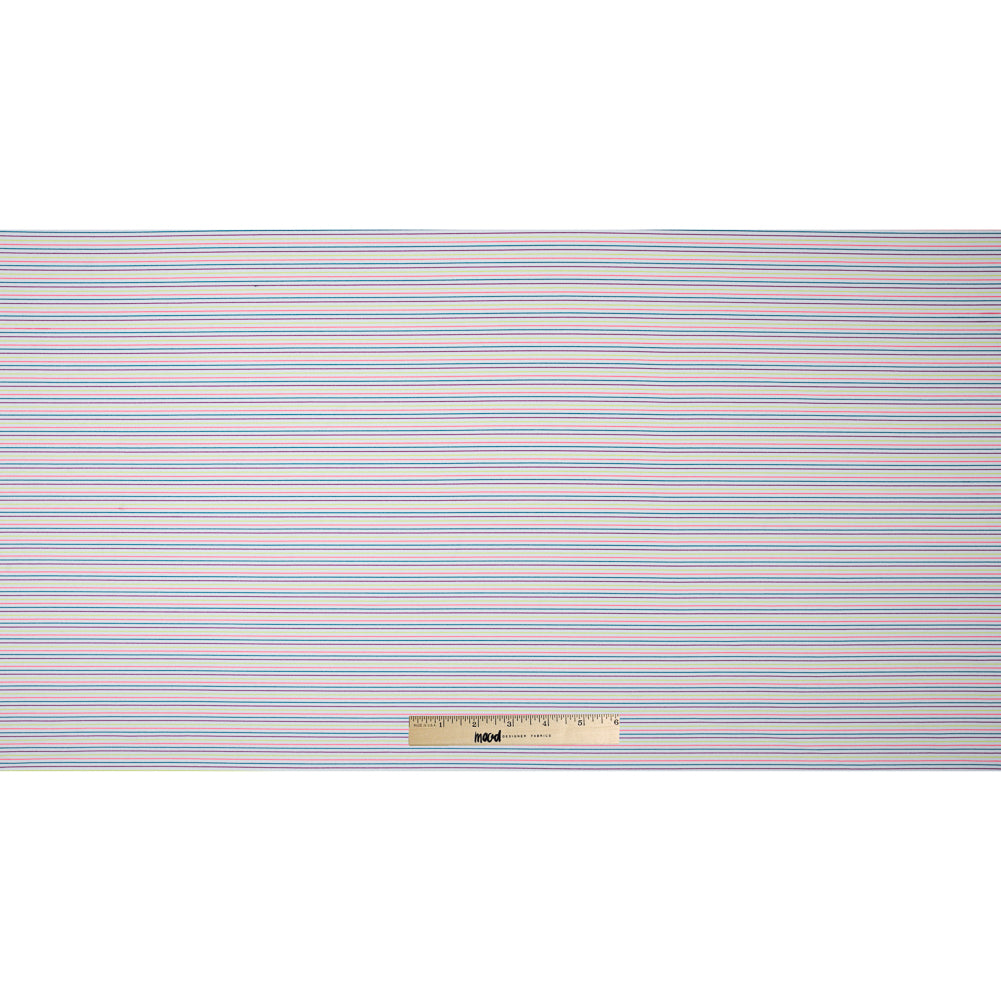 White and Multicolor Striped Wicking Jersey Folded White and Multicolor Striped Wicking Jersey Folded