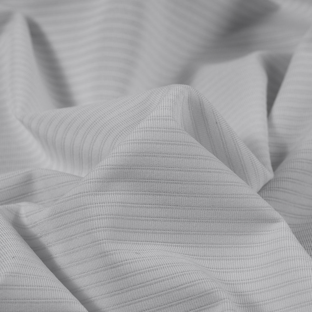 White Lurex Striped Wicking Jersey - Full White Lurex Striped Wicking Jersey - Full
