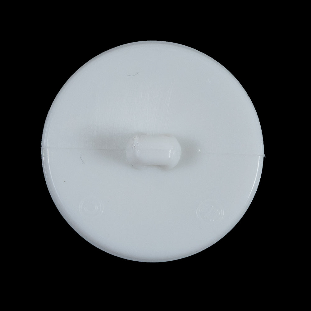 White Plastic Gem Shank-Back Button - 44L/28mm Detail White Plastic Gem Shank-Back Button - 44L/28mm Detail