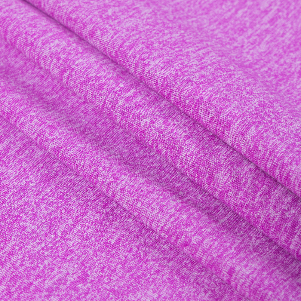 Heathered Neon Fuchsia Stretch Polyester Jersey - Folded Heathered Neon Fuchsia Stretch Polyester Jersey - Folded