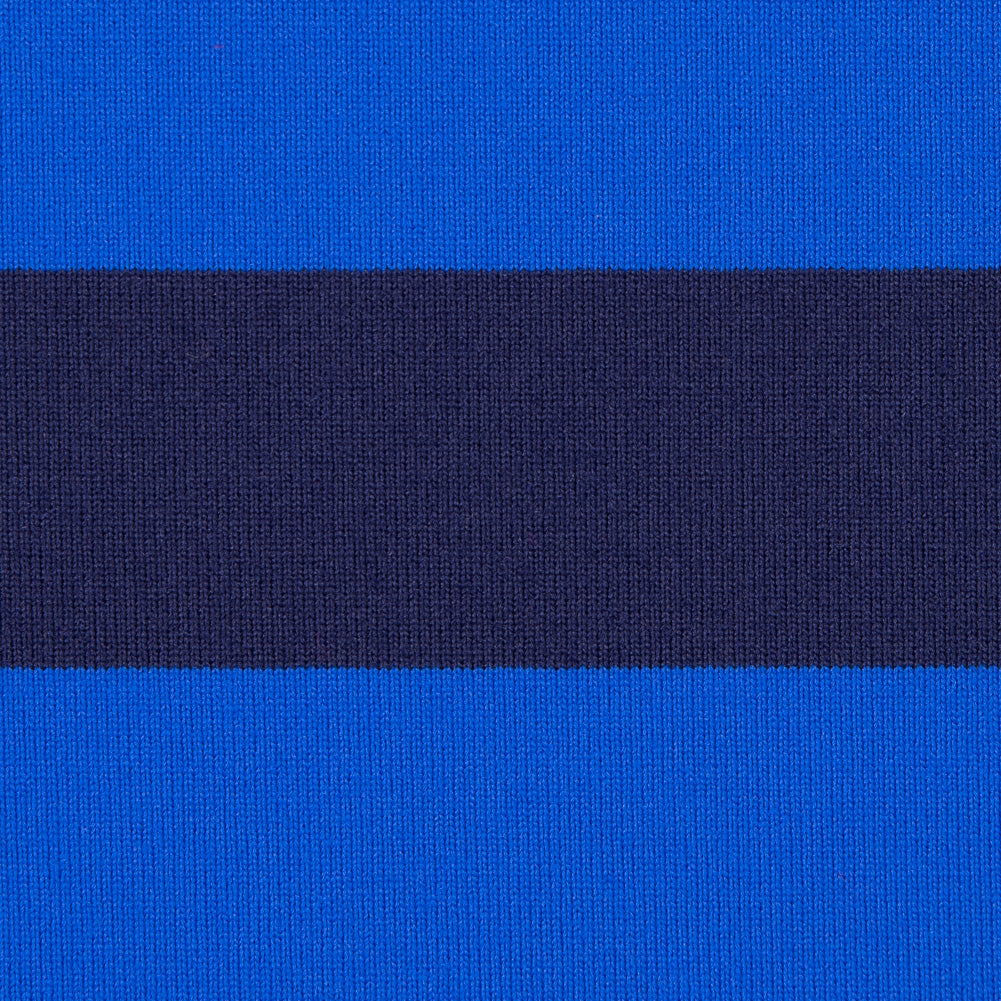 Electric Blue Awning Striped Stretch Eclon Jersey Detail Electric Blue Awning Striped Stretch Eclon Jersey Detail